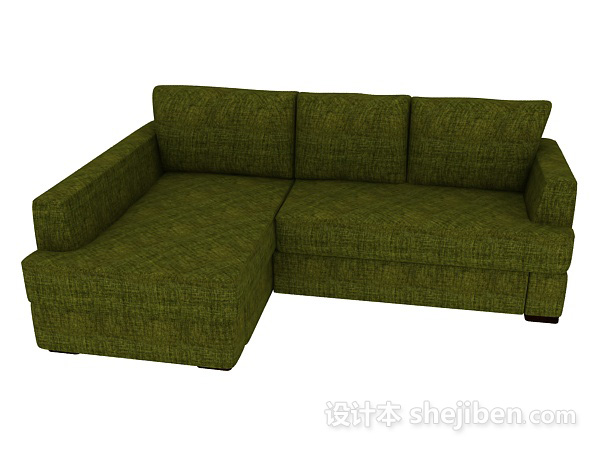 免费绿色家居沙发3d模型下载