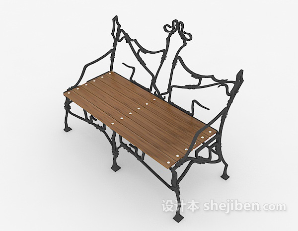 设计本室外靠背休闲椅3d模型下载