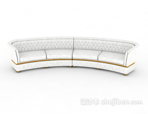 现代风格白色圆形沙发3d模型下载