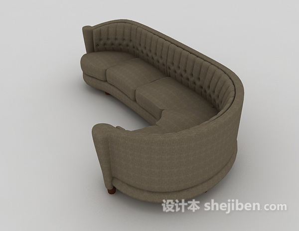 设计本常见灰色家居沙发3d模型下载