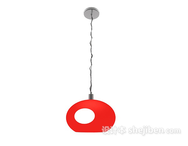 现代风格红色小巧吊灯3d模型下载