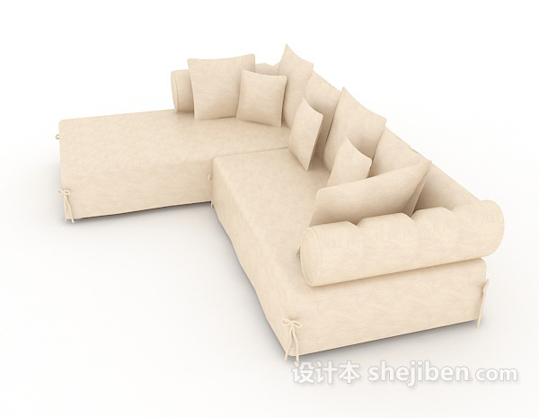 设计本白色简约沙发3d模型下载