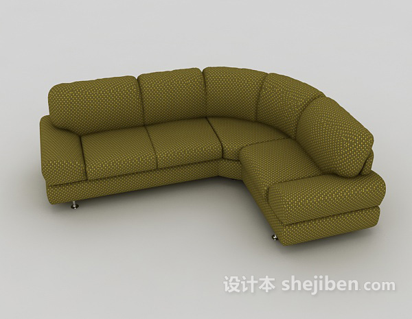 现代风格家居绿色简约沙发3d模型下载