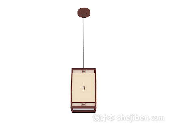 中式风格中式居家复古吊灯3d模型下载