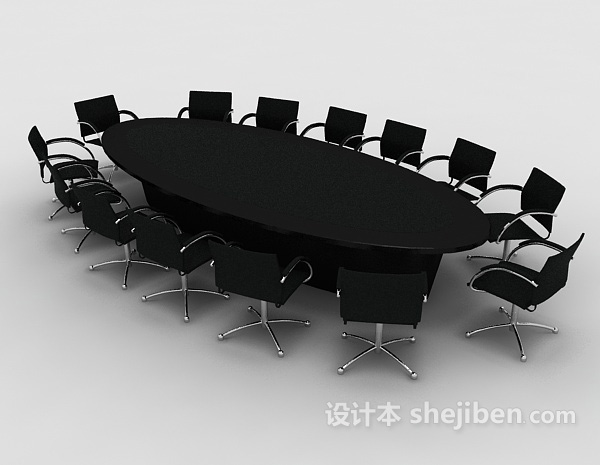 实木黑色会议桌
