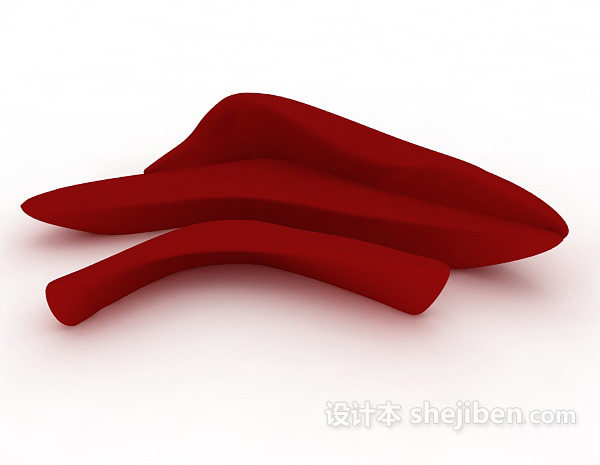设计本个性红色沙发3d模型下载