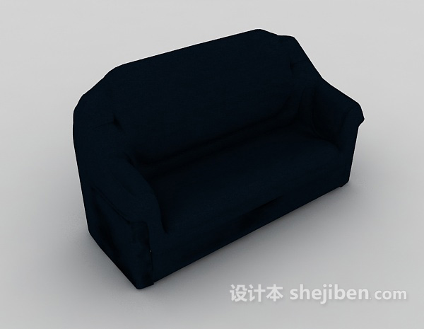 深色简约双人沙发3d模型下载