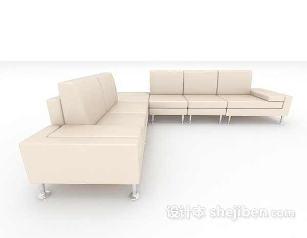 现代风格白色组合家居沙发3d模型下载