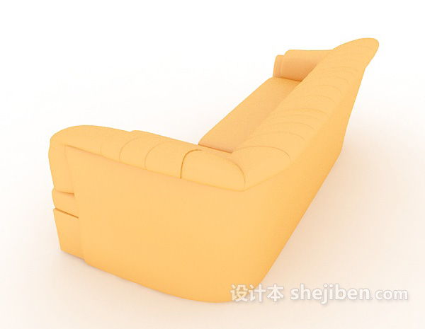 设计本黄色皮质沙发3d模型下载