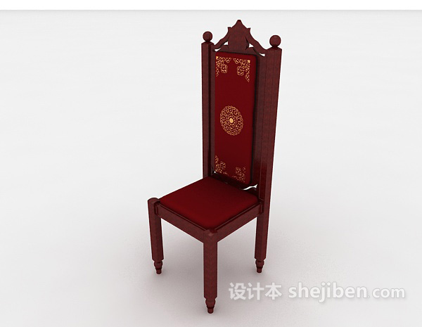 欧式高档红木椅3d模型下载