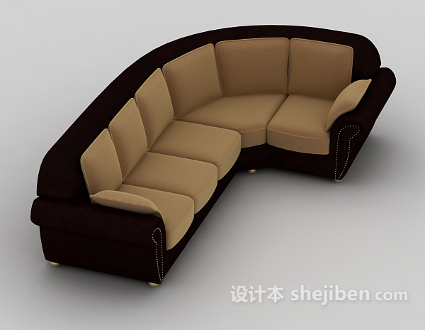 设计本圆形多人沙发3d模型下载