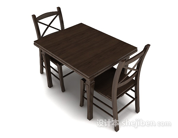设计本实木儿童桌椅3d模型下载