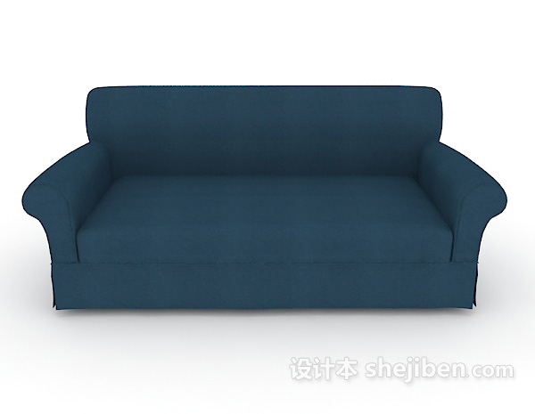 现代风格蓝色双人沙发3d模型下载