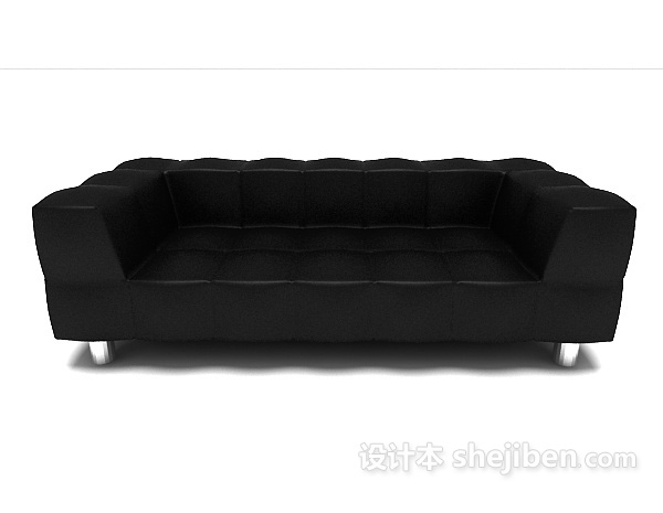现代风格家居黑色多人沙发3d模型下载