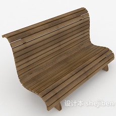 公园原木休闲长椅3d模型下载
