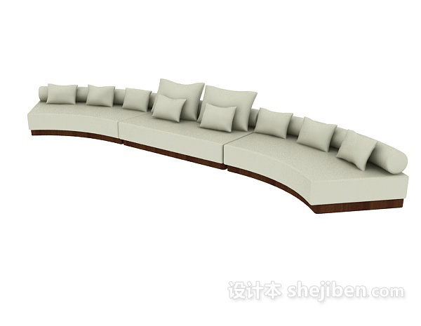 设计本浅色组合沙发3d模型下载