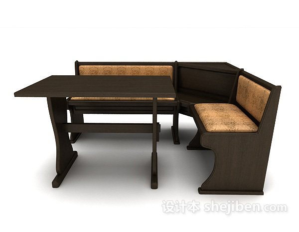 设计本餐厅休闲桌椅组合3d模型下载