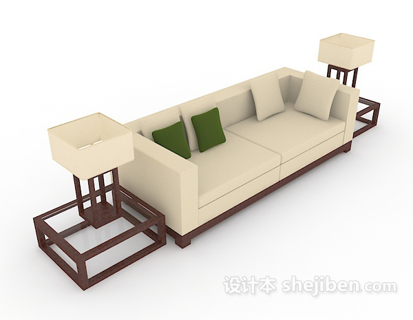 新中式风格多人沙发