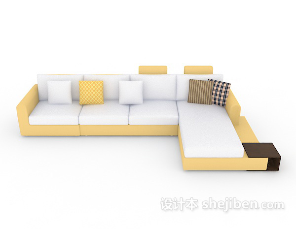 现代风格简约清新多人沙发3d模型下载