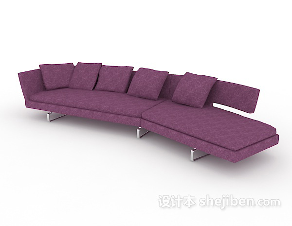 枚红色多人沙发3d模型下载