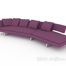 枚红色多人沙发3d模型下载