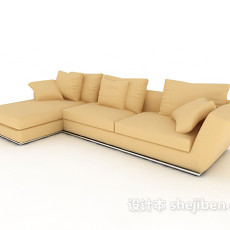黄色休闲沙发3d模型下载