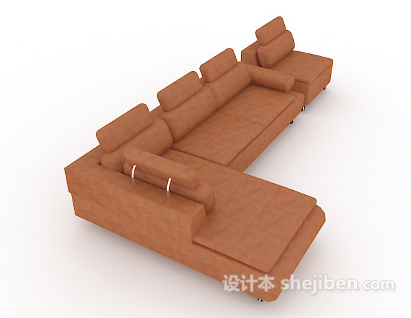 设计本客厅皮质沙发3d模型下载