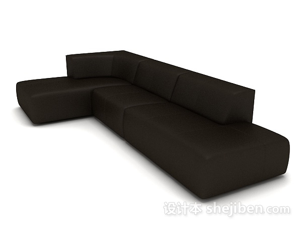 黑色简约皮质沙发