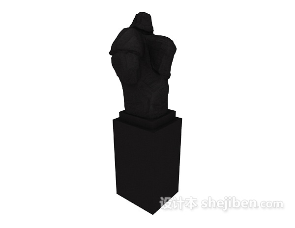 设计本黑色简约装饰摆设品3d模型下载