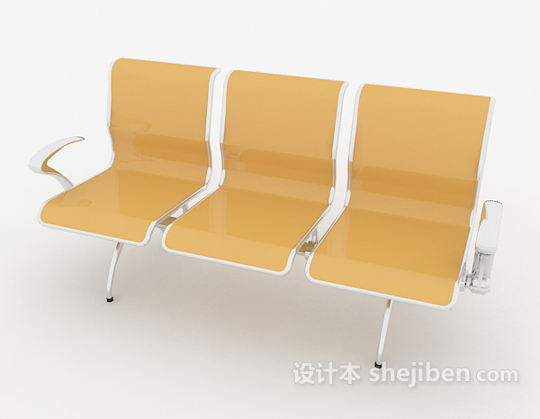 免费黄色简约休闲椅子3d模型下载
