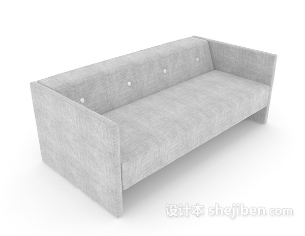 客厅灰色多人沙发3d模型下载
