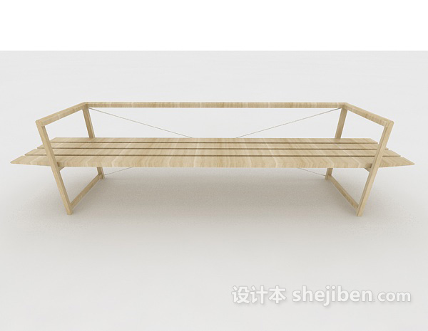 现代风格室外实木休闲长椅3d模型下载