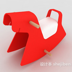 红色儿童木马玩具3d模型下载