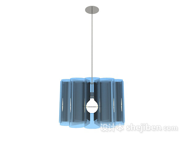 设计本蓝色客厅吊灯3d模型下载