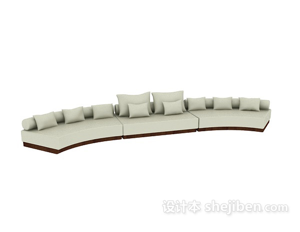 现代风格浅色组合沙发3d模型下载