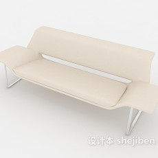 休闲白色双人沙发3d模型下载