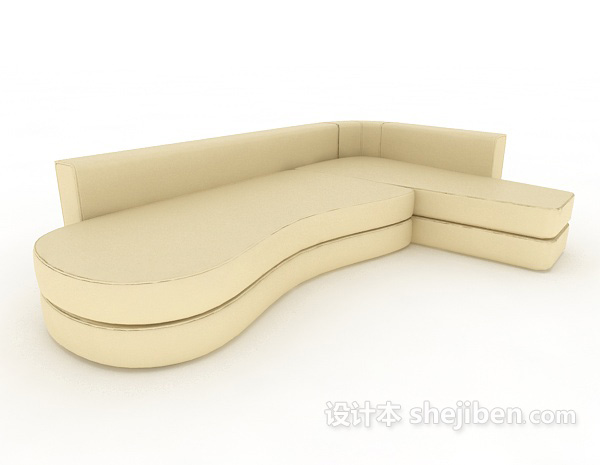 简约白色多人沙发3d模型下载