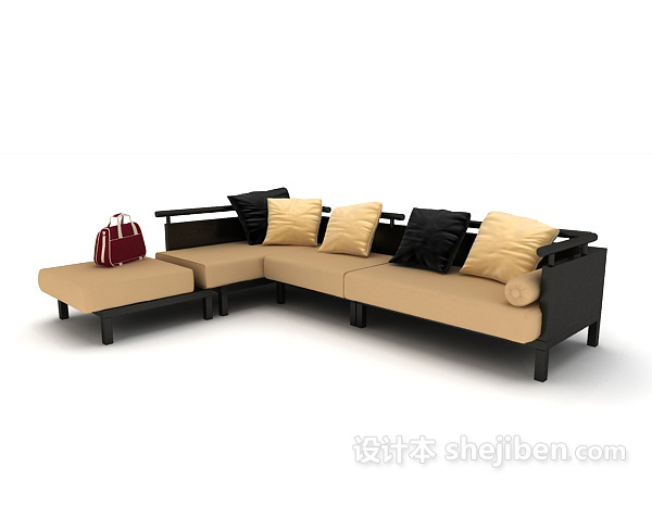多人中式风格沙发3d模型下载