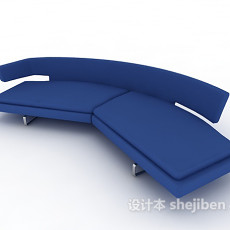 现代蓝色多人沙发3d模型下载