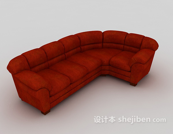 美式红色皮质沙发
