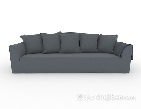 现代风格灰色系列多人沙发3d模型下载