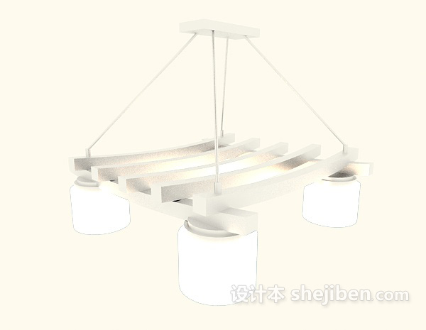 白色个性简约吊灯3d模型下载
