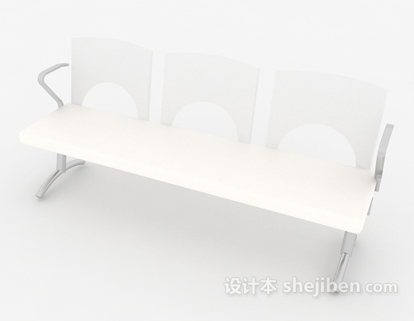 现代风格白色简约休闲椅3d模型下载