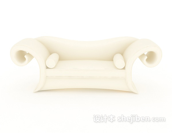 现代风格浅色双人沙发3d模型下载