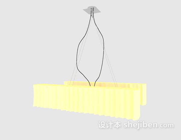 免费黄色现代工艺吊灯3d模型下载