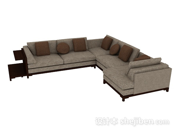 新中式风格家居沙发3d模型下载