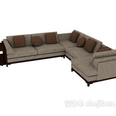 新中式风格家居沙发3d模型下载