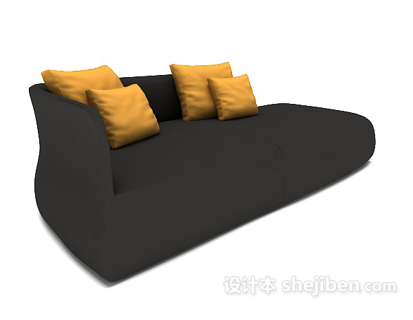 设计本现代黑色个性沙发3d模型下载