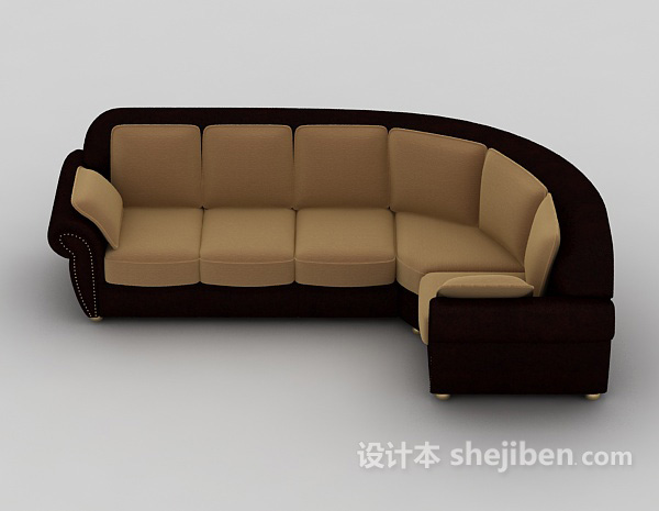 现代风格圆形多人沙发3d模型下载