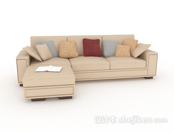 现代风格简约时尚多人沙发3d模型下载